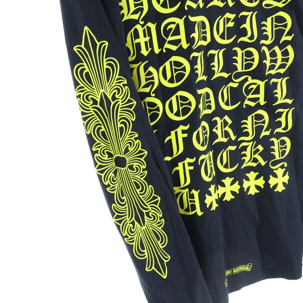 CHROME HEARTS(クロムハーツ) Made In Hollywood Vertical Logo L/S Tee メイドインハリウッド ヴァーティカルロゴ アームフローラルプリント クルーネック長袖Tシャツ