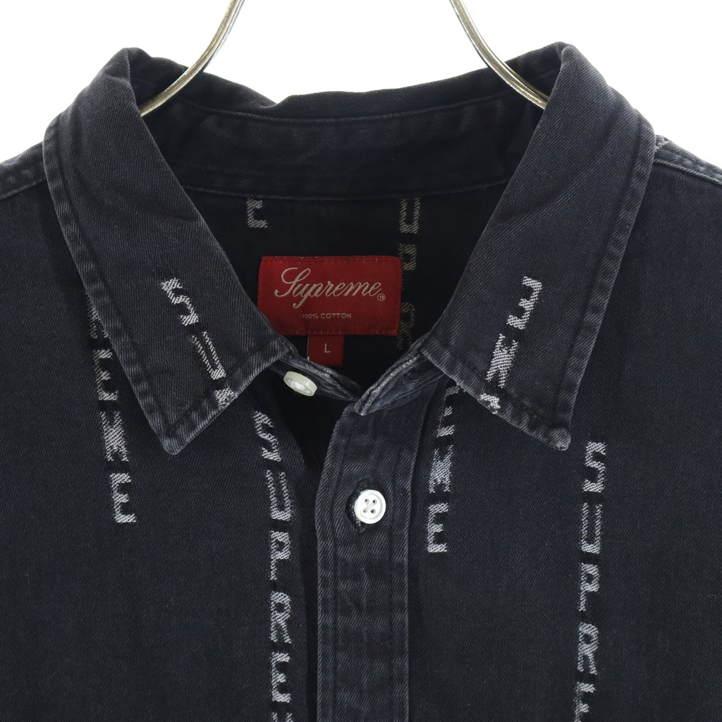 SUPREME(シュプリーム) 20AW Logo Stripe Jacquard Denim Shirt ロゴストライプ 長袖ジャガードデニムシャツ ブラック