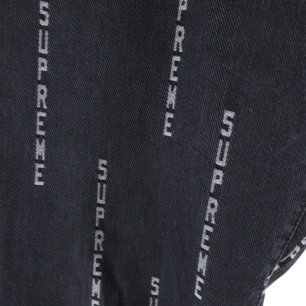SUPREME(シュプリーム) 20AW Logo Stripe Jacquard Regular Jean ロゴストライプ ジップフライジャガードデニムパンツ ブラック
