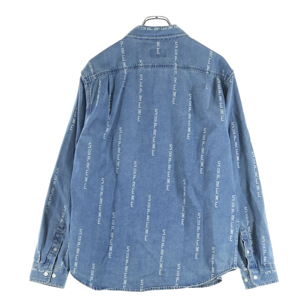 SUPREME(シュプリーム) 20AW Logo Stripe Jacquard Denim Shirt ロゴストライプ 長袖ジャガードデニムシャツ インディゴ