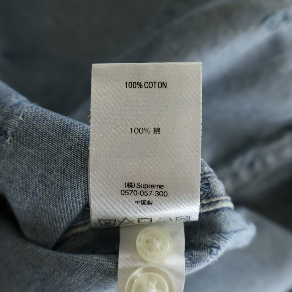 SUPREME(シュプリーム) 20AW Logo Stripe Jacquard Denim Shirt ロゴストライプ 長袖ジャガードデニムシャツ インディゴ