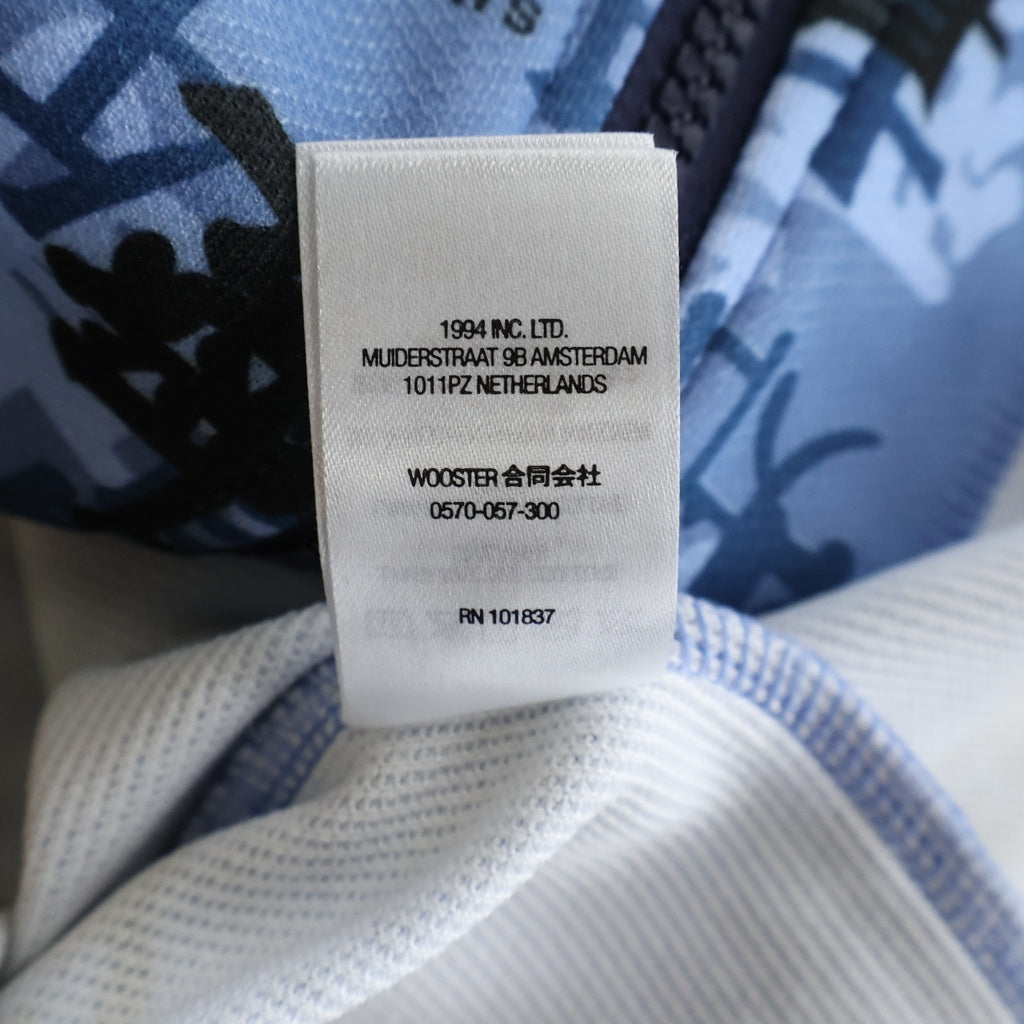 SUPREME(シュプリーム) 21AW Kanji Camo Zip Up Baseball Jersey 総柄漢字カモ ロゴワッペン 半袖ベースボールシャツ ブルー