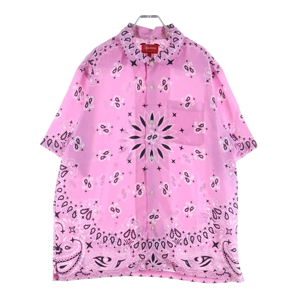 SUPREME(シュプリーム) 21SS Bandana Silk S/S バンダナ総柄 半袖シルクシャツ ピンク