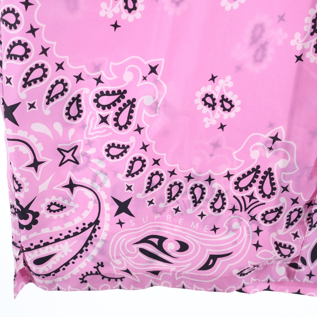 SUPREME(シュプリーム) 21SS Bandana Silk S/S バンダナ総柄 半袖シルクシャツ ピンク