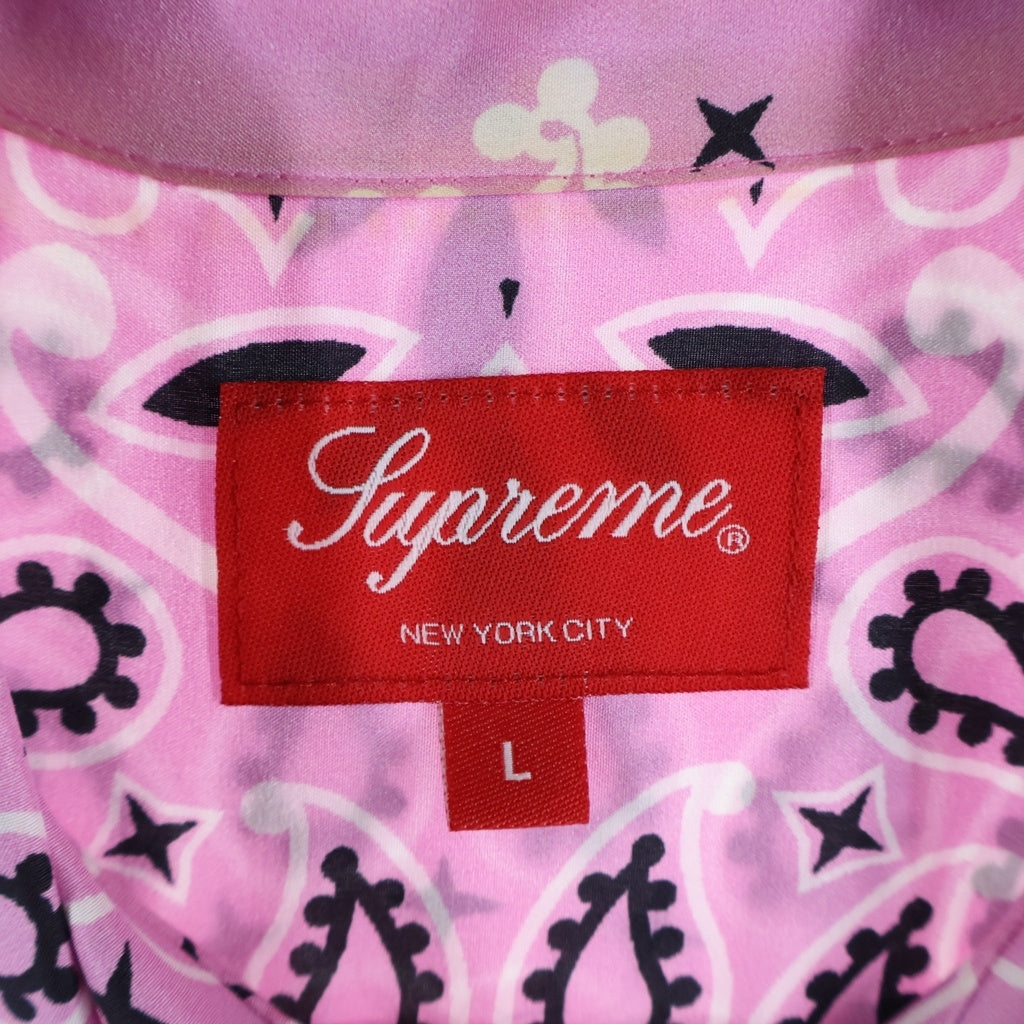 SUPREME(シュプリーム) 21SS Bandana Silk S/S バンダナ総柄 半袖シルクシャツ ピンク