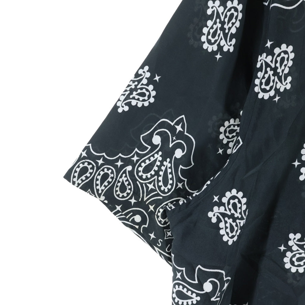 SUPREME(シュプリーム) 21SS Bandana Silk S/S バンダナ総柄 半袖シルクシャツ ブラック
