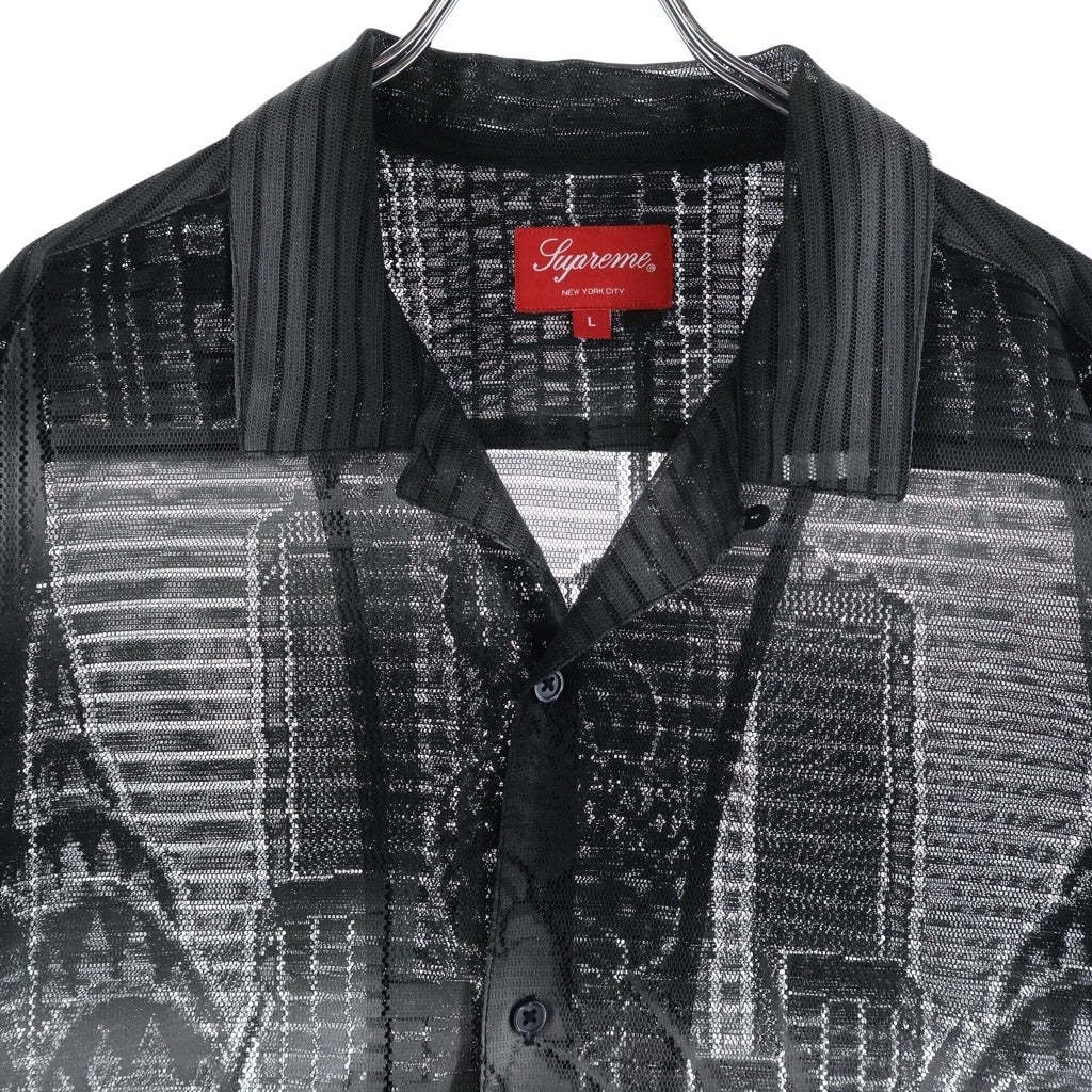 SUPREME(シュプリーム) 21SS Liberty Lace S/S Shirt リバティレース 総レース半袖開襟シャツ ブラック