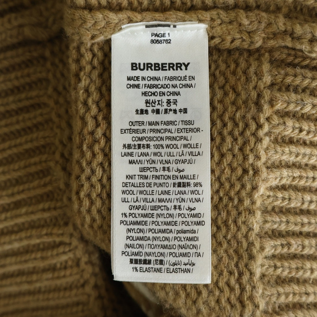 BURBERRY LONDON(バーバリーロンドン) Anwell EKD Cardigan バックロゴ ウール編み込み カーディガン ブラウン レディース 8058762