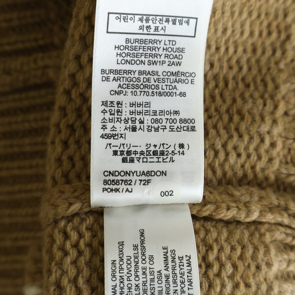 BURBERRY LONDON(バーバリーロンドン) Anwell EKD Cardigan バックロゴ ウール編み込み カーディガン ブラウン レディース 8058762