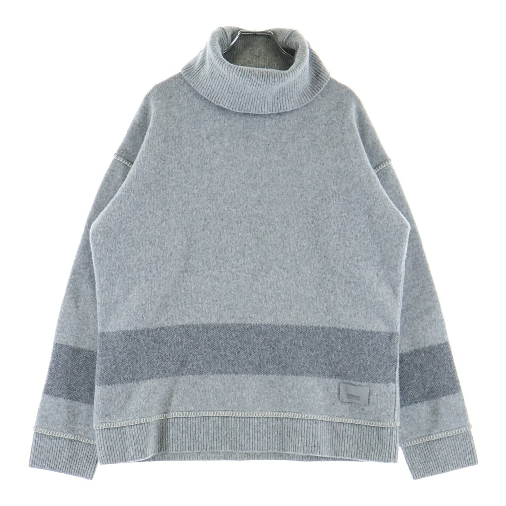 BURBERRY LONDON(バーバリーロンドン) ロゴパッチ ウール タートルネックニット グレー レディース 8046290