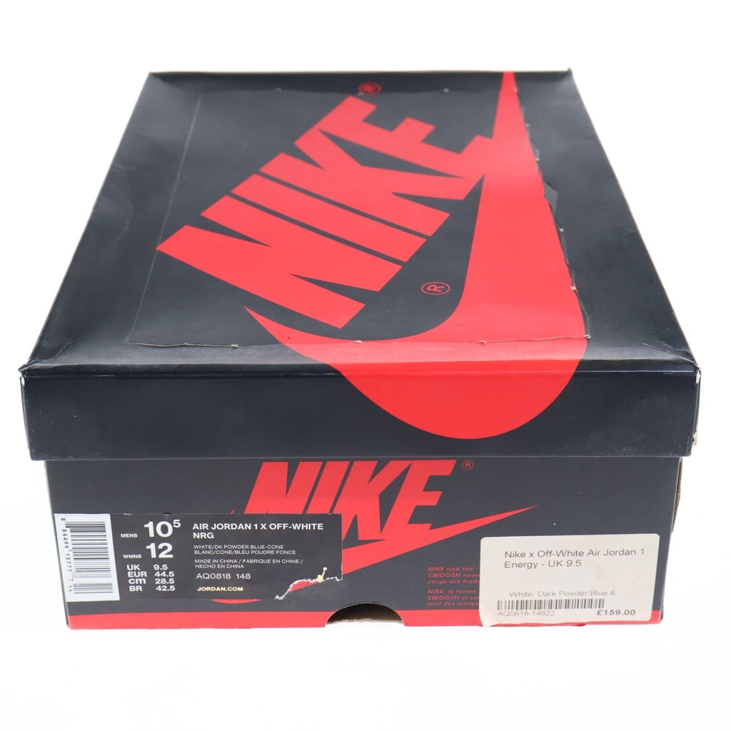 NIKE(ナイキ) ×Off-White Air Jordan 1 High オフホワイト エアジョーダン1 UNC ハイカットスニーカー ブルー US10.5/28.5cm AQ0818-148