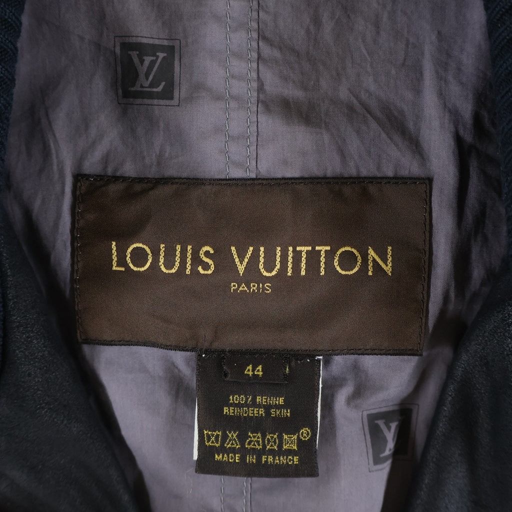 LOUIS VUITTON(ルイヴィトン) ディアスキン ロゴワッペン レザージャケット ブラック