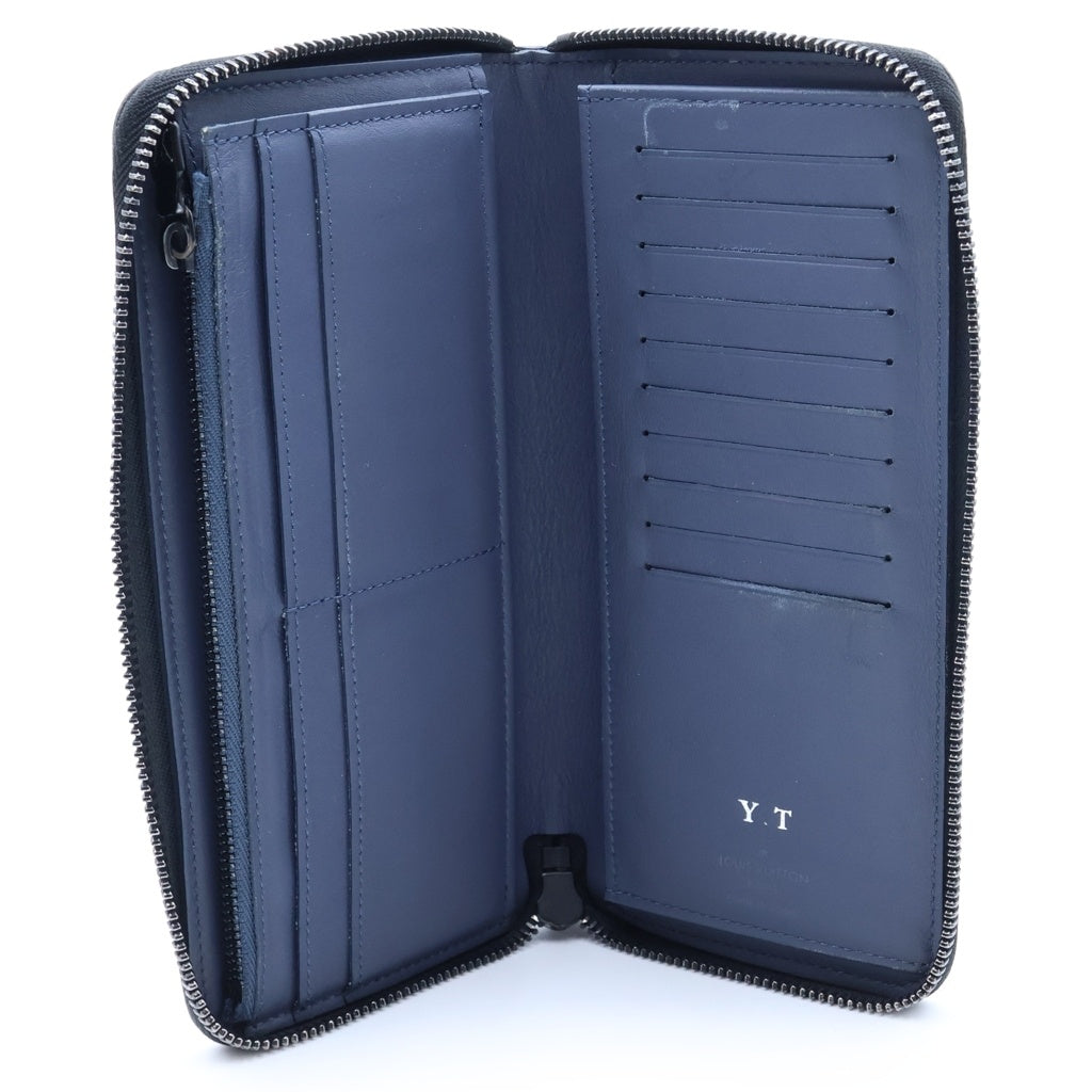LOUIS VUITTON(ルイヴィトン) モノグラム シャドウ ジッピーウォレット ヴェルティカル ラウンドジップ レザーウォレット 財布 ブルー M82322