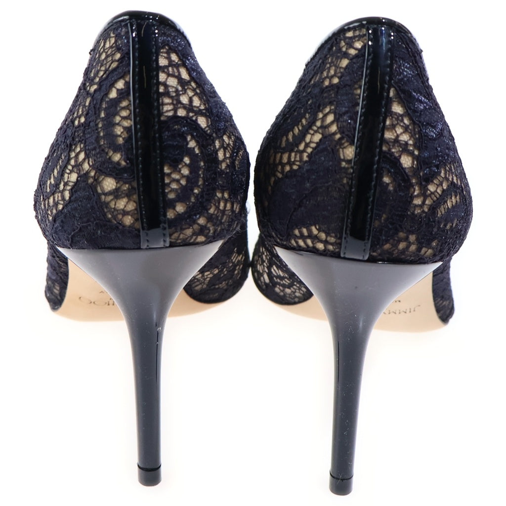 JIMMY CHOO(ジミーチュウ) AGNES レース ヒールパンプス レディース ブラック J00011712337