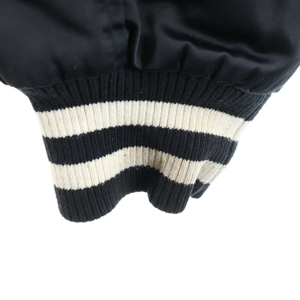 A BATHING APE(アベイシングエイプ) RELAXED FIT NYLON VARSITY JACKET バックロゴ刺繍 リラックスフィット ナイロンバーシティジャケット ブラック 1I80141002-BLK-00M
