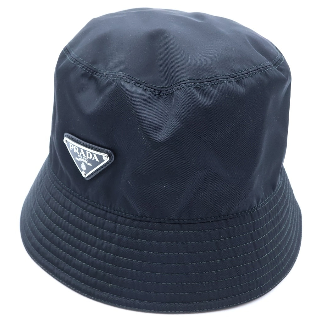 PRADA(プラダ) Re-Nylon トライアングルロゴ バケットハット 帽子 ブラック 2HC137 2DMI レディース