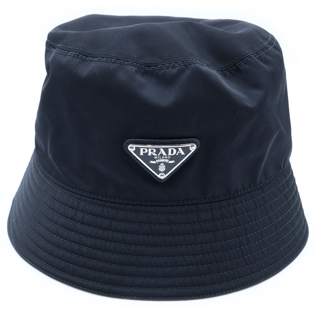 PRADA(プラダ) Re-Nylon トライアングルロゴ バケットハット 帽子 ブラック 2HC137 2DMI レディース