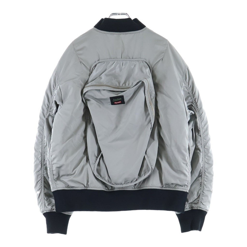 SUPREME(シュプリーム) 19SS×Jean Paul Gaultier Reversible Backpack MA-1 ジャンポールゴルチエ バックプリント リバーシブル ブルゾンジャケット ブラック/グレー
