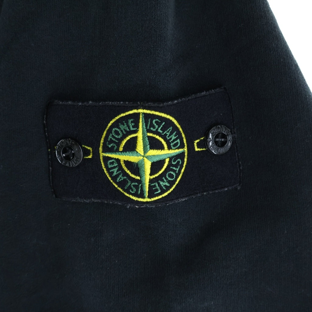 STONE ISLAND(ストーンアイランド) ショルダーワッペンロゴ 裏起毛 クルーネック長袖スウェットトレーナー ブラック 791562420