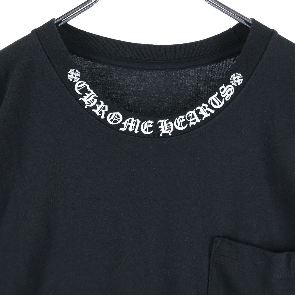 CHROME HEARTS(クロムハーツ) Neck Logo S/S Tee ネックロゴ クルーネック半袖Tシャツカットソー ブラック