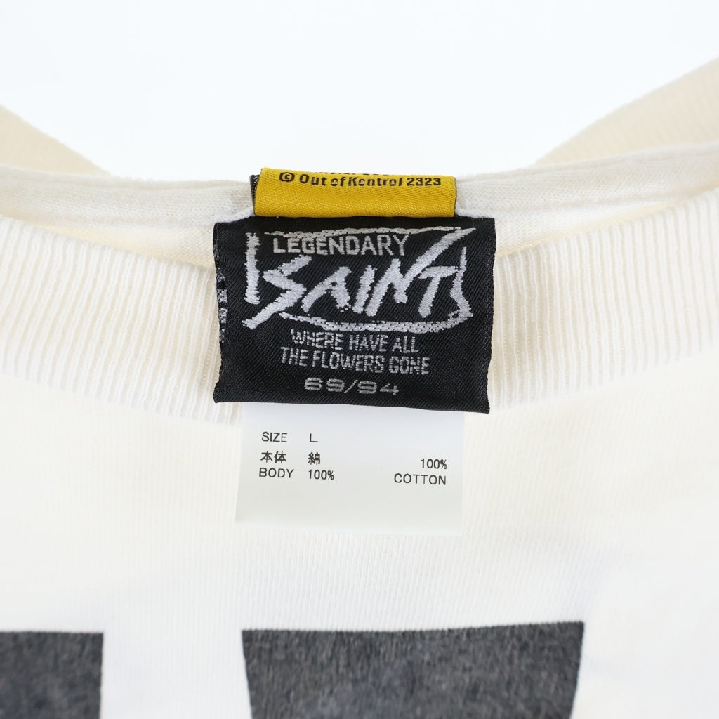 SAINT MICHAEL(セントマイケル) 25AW ×The KLF L/S Tee クルーネック長袖Tシャツカットソー ホワイト SM-HR1-0000-C05