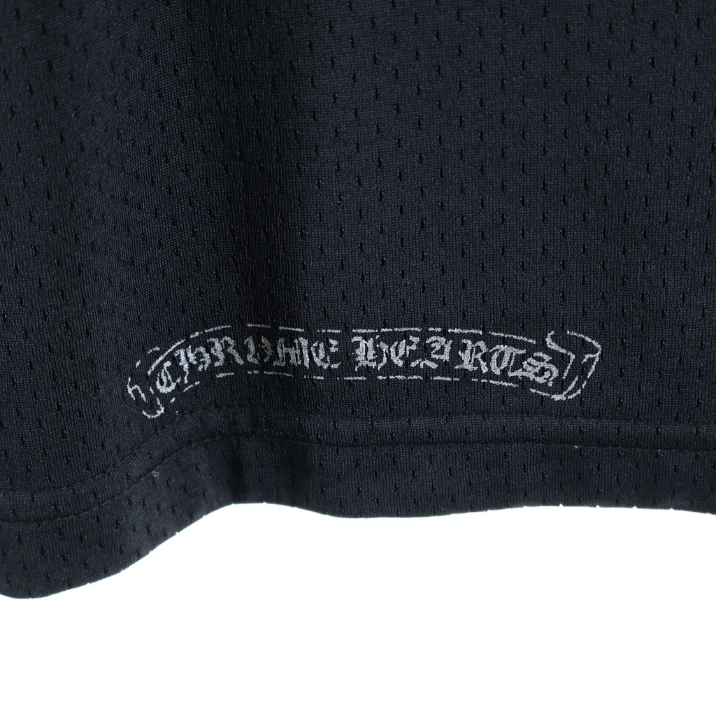 CHROME HEARTS(クロムハーツ) MESH WARM UP JERSEY CHプリントメッシュ半袖シャツ ブラック