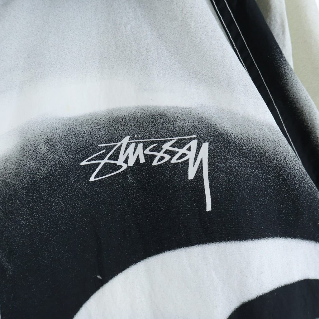 STUSSY(ステューシー) 8 Ball Beach Shell 8ボール ナイロンジップアップフーディージャケット ブラック/グレー 115702