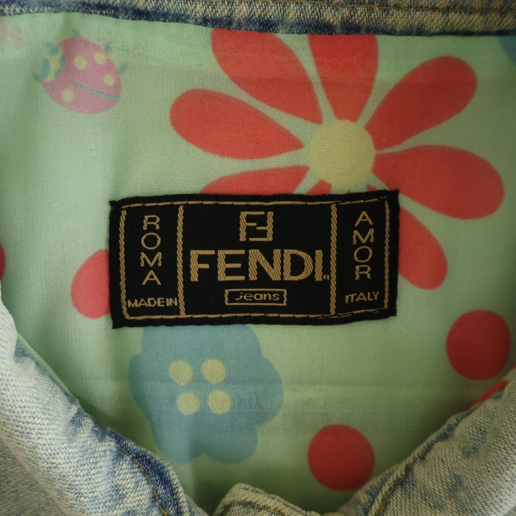 FENDI(フェンディ) 裏地花柄 長袖デニムシャツ レディース インディゴ