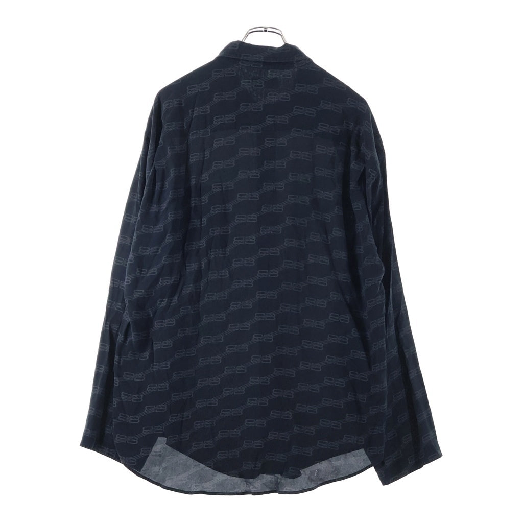 BALENCIAGA(バレンシアガ) 23SS BB総柄ロゴ 長袖シャツ ブラック 681631 TML35