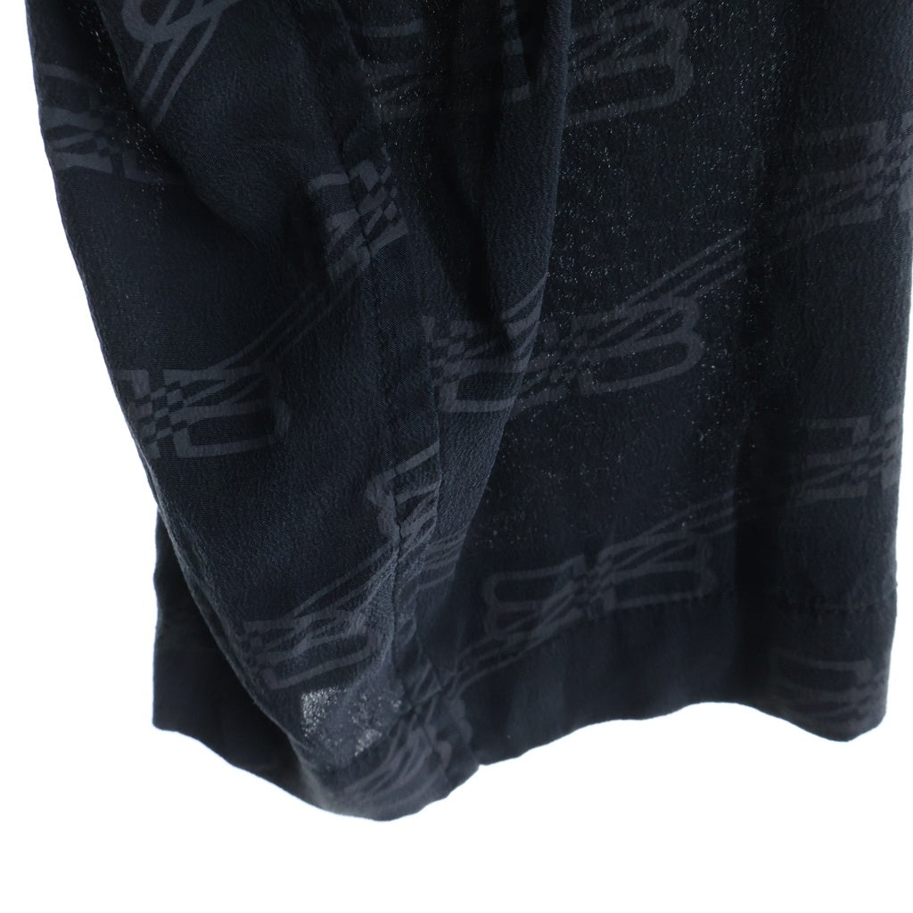 BALENCIAGA(バレンシアガ) 23SS BB総柄ロゴ 長袖シャツ ブラック 681631 TML35