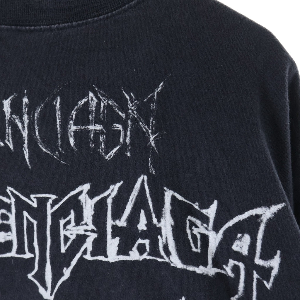 BALENCIAGA(バレンシアガ) 24SS Metal Logo Print メタルロゴプリント クルーネック長袖Tシャツカットソー ブラック 699191 TPV02