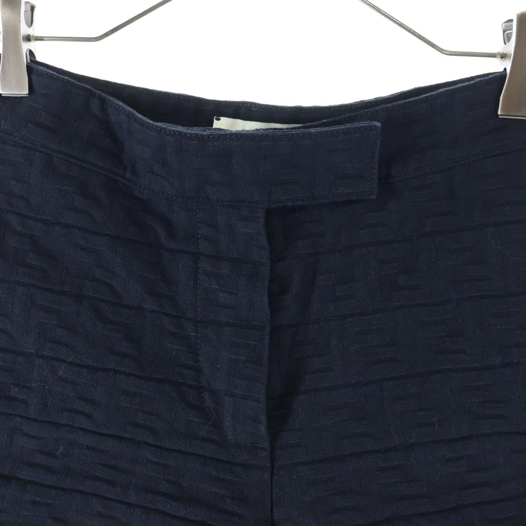 FENDI(フェンディ) Jacquard Denim Shorts ズッカ柄 デニムショーツ ブラック レディース FLP813 AQ93