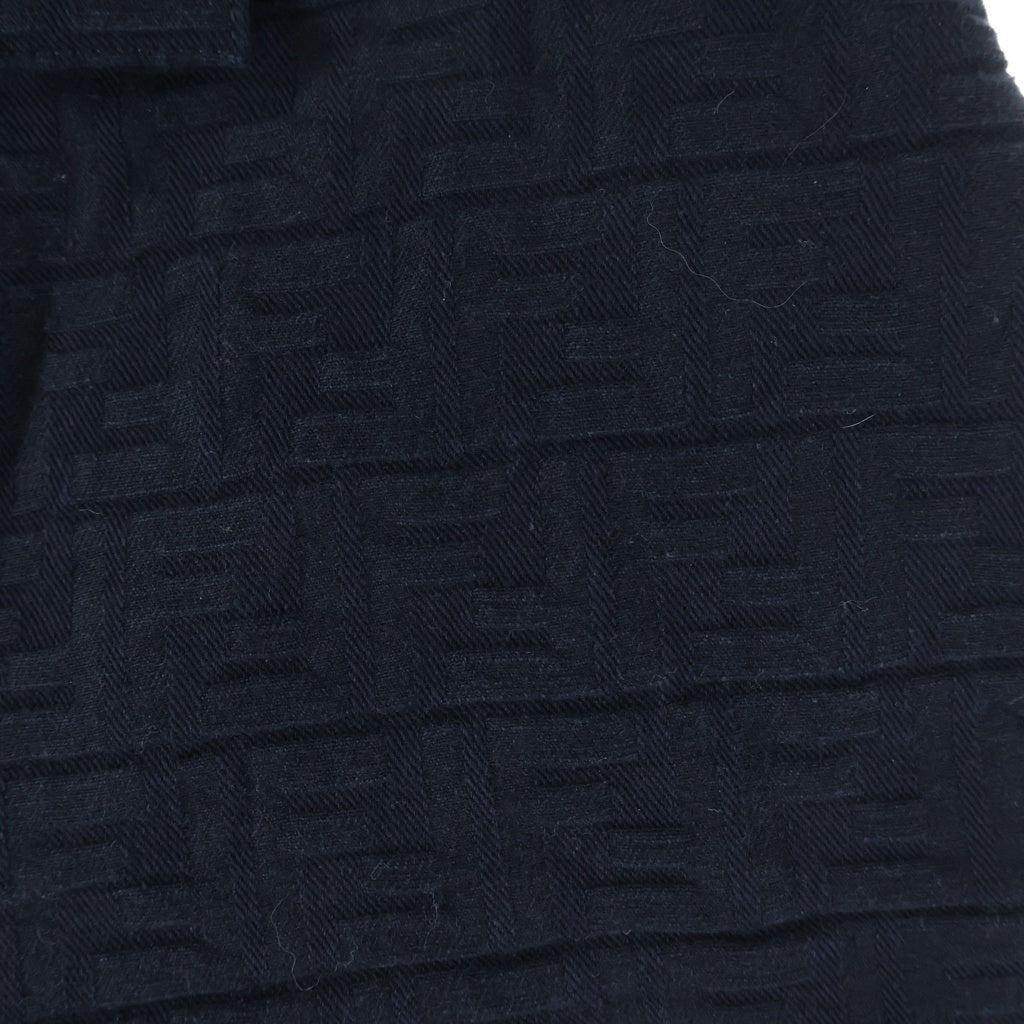 FENDI(フェンディ) Jacquard Denim Shorts ズッカ柄 デニムショーツ ブラック レディース FLP813 AQ93