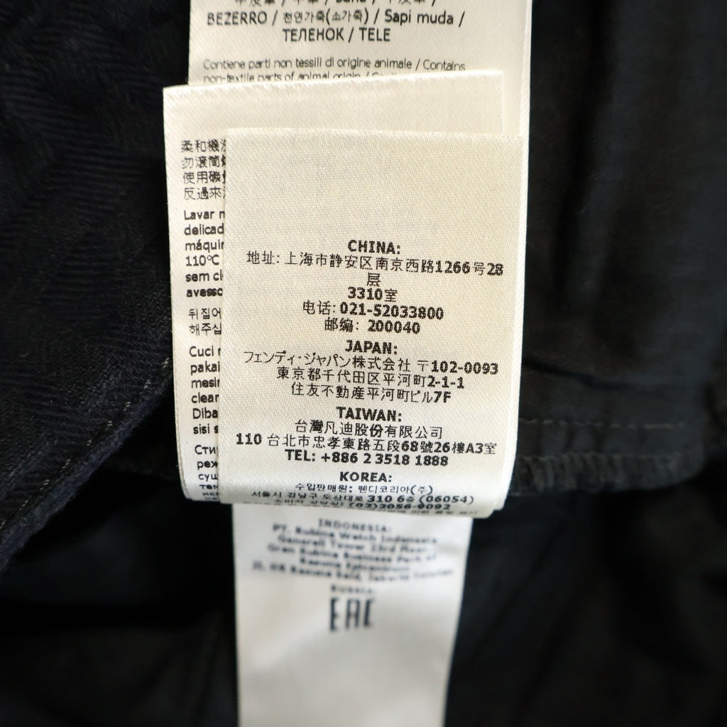 FENDI(フェンディ) Jacquard Denim Shorts ズッカ柄 デニムショーツ ブラック レディース FLP813 AQ93
