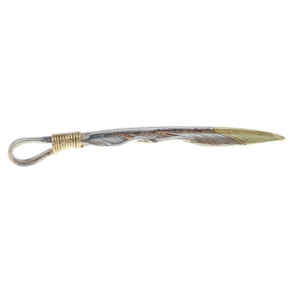鷲見太郎(ワシミタロウ) K18 Flight Feather 02 先金 金縄 フライトフェザー ペンダントトップ シルバー/ゴールド