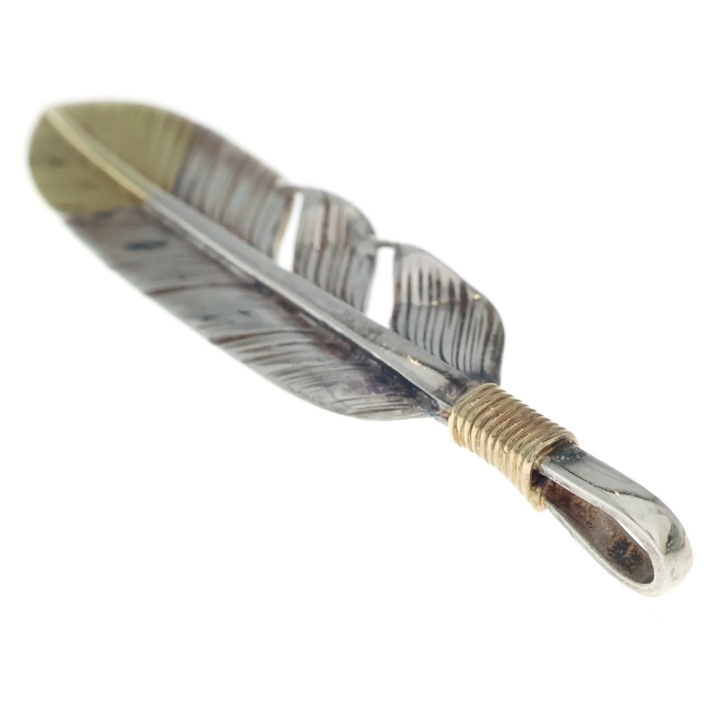 鷲見太郎(ワシミタロウ) K18 Flight Feather 02 先金 金縄 フライトフェザー ペンダントトップ シルバー/ゴールド