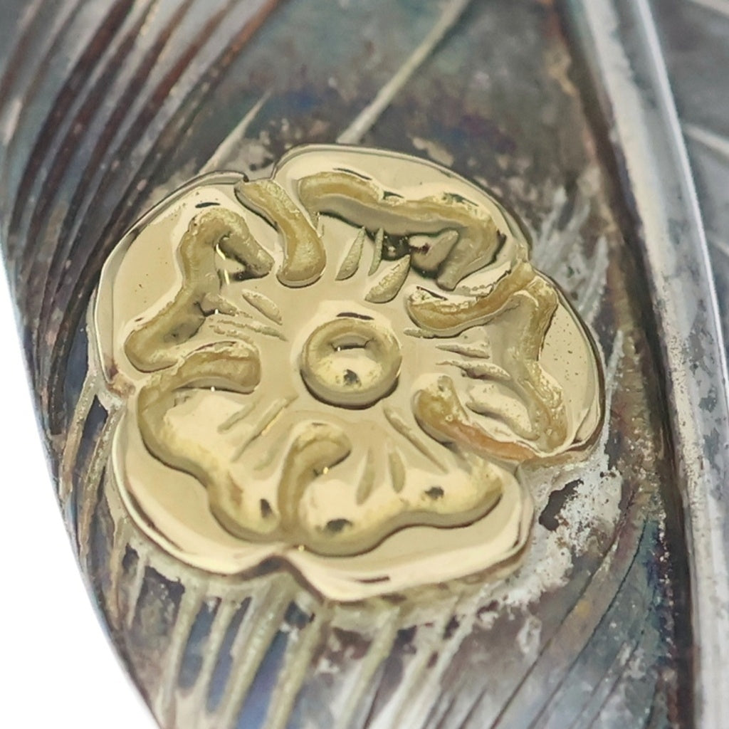 鷲見太郎(ワシミタロウ) K18 Flight Feather 02 Claw Flower 金爪 フラワーメタル フェザーペンダントトップ シルバー/ゴールド