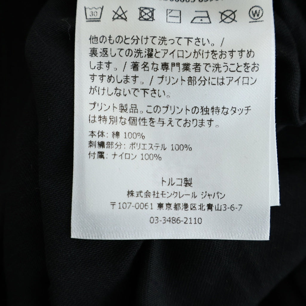 MONCLER(モンクレール) 22SS ロゴ刺繍 クルーネック長袖カットソー ブラック H10918D00005