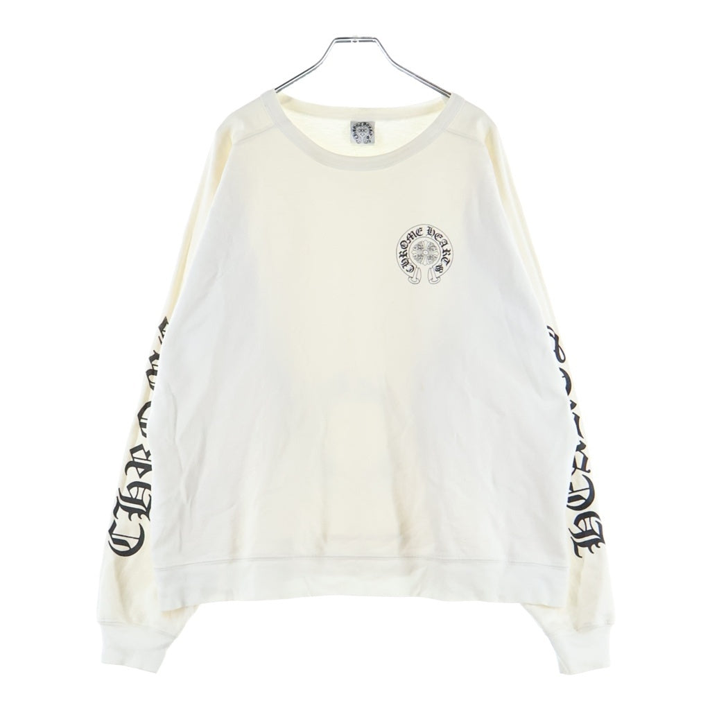 CHROME HEARTS(クロムハーツ) OLD Horseshoe SweatShirt オールド ホースシュー アームロゴ クルーネック長袖スウェットトレーナー ホワイト