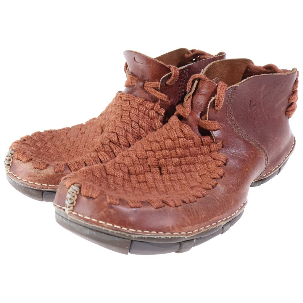 NIKE(ナイキ) CONSIDERED BOOT コンシダート 編み込みデザインレザーアンクルブーツ レッドブラウン 310027-224