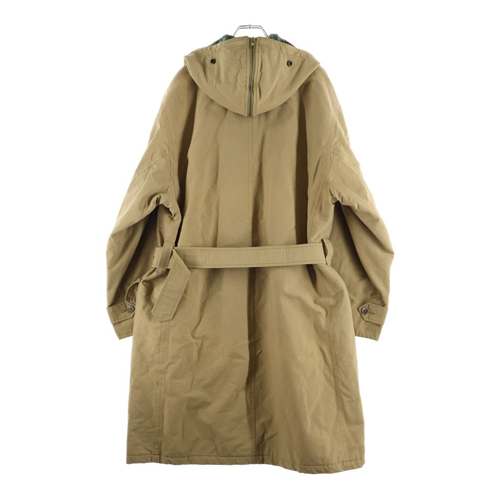 POLO RALPH LAUREN(ポロラルフローレン) ベルト付き 裏地ウールチェック フーデッドコート ベージュ P12-JRRL-KA-0714
