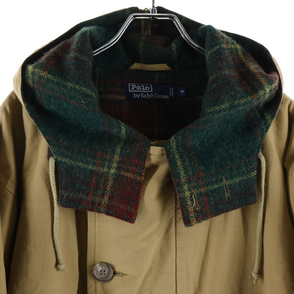 POLO RALPH LAUREN(ポロラルフローレン) ベルト付き 裏地ウールチェック フーデッドコート ベージュ P12-JRRL-KA-0714