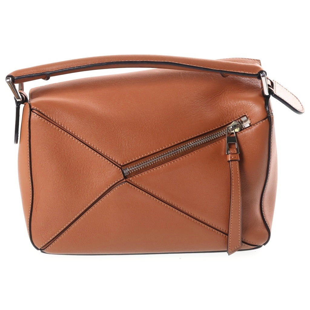 LOEWE(ロエベ) パズルエッジ スモール 2WAYバッグ ハンドバッグ ショルダーバッグ レザー シルバー金具 ブラウン レディース