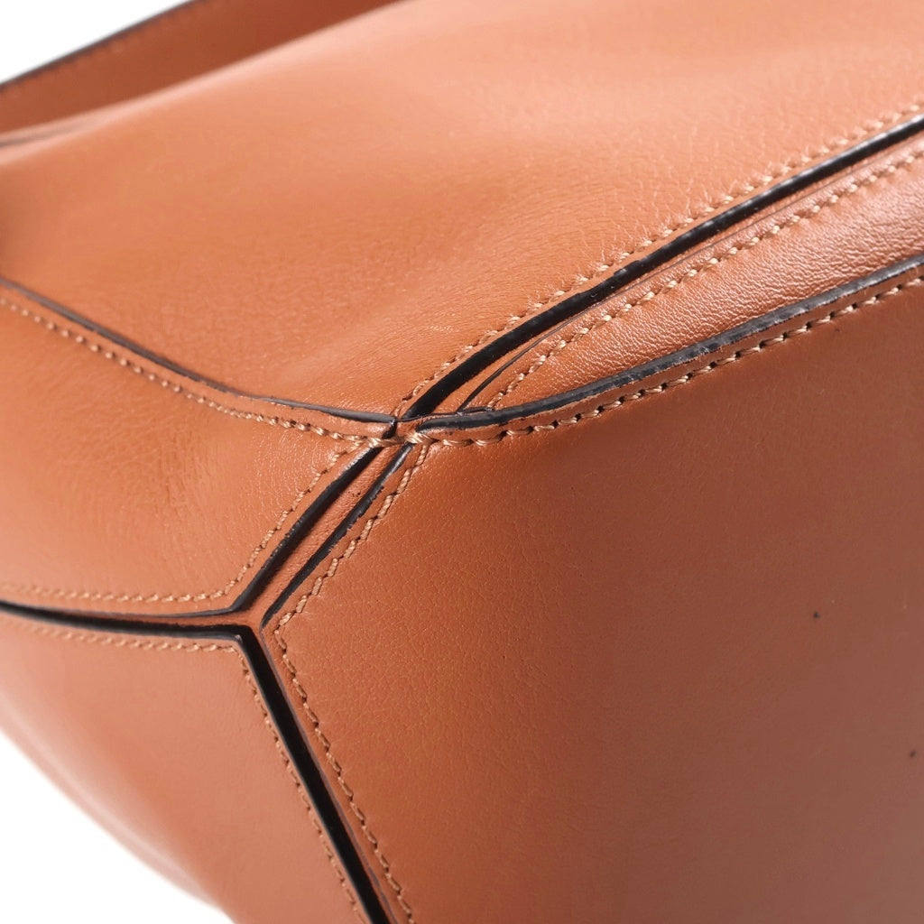 LOEWE(ロエベ) パズルエッジ スモール 2WAYバッグ ハンドバッグ ショルダーバッグ レザー シルバー金具 ブラウン レディース