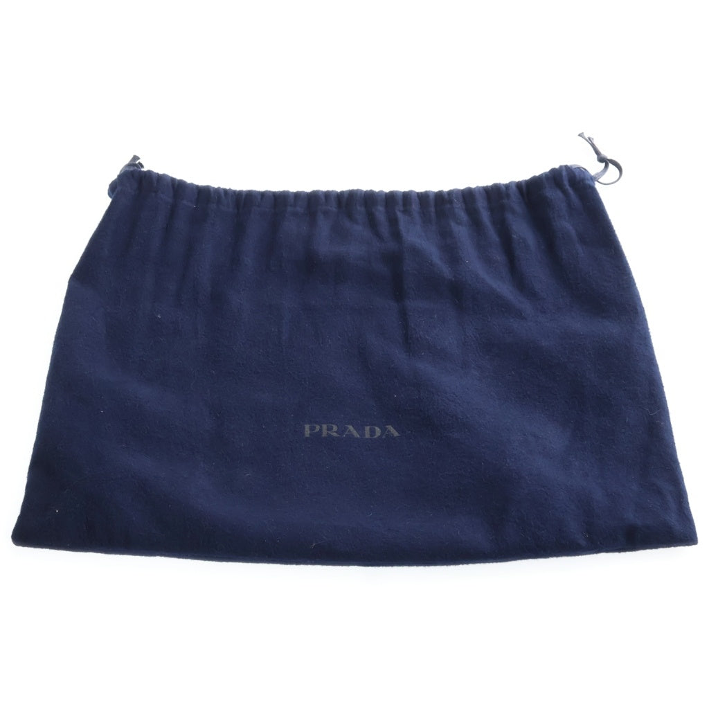 PRADA(プラダ) Re-Nylon サフィアーノレザー切り替えナイロンショルダーバッグ ブラック/グレー 2VD769