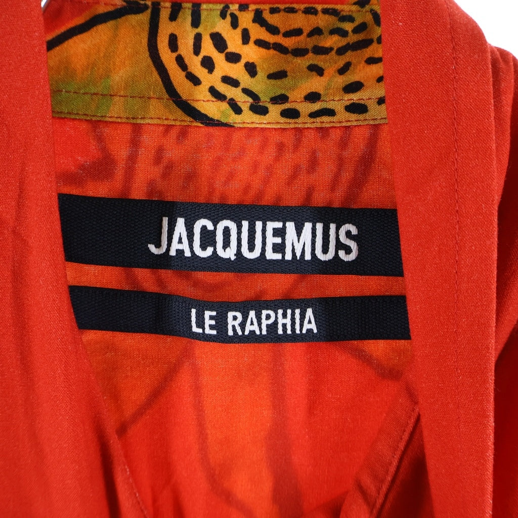 JACQUEMUS(ジャックムス) LA CHEMISE BAOU 総柄半袖シャツ レッド