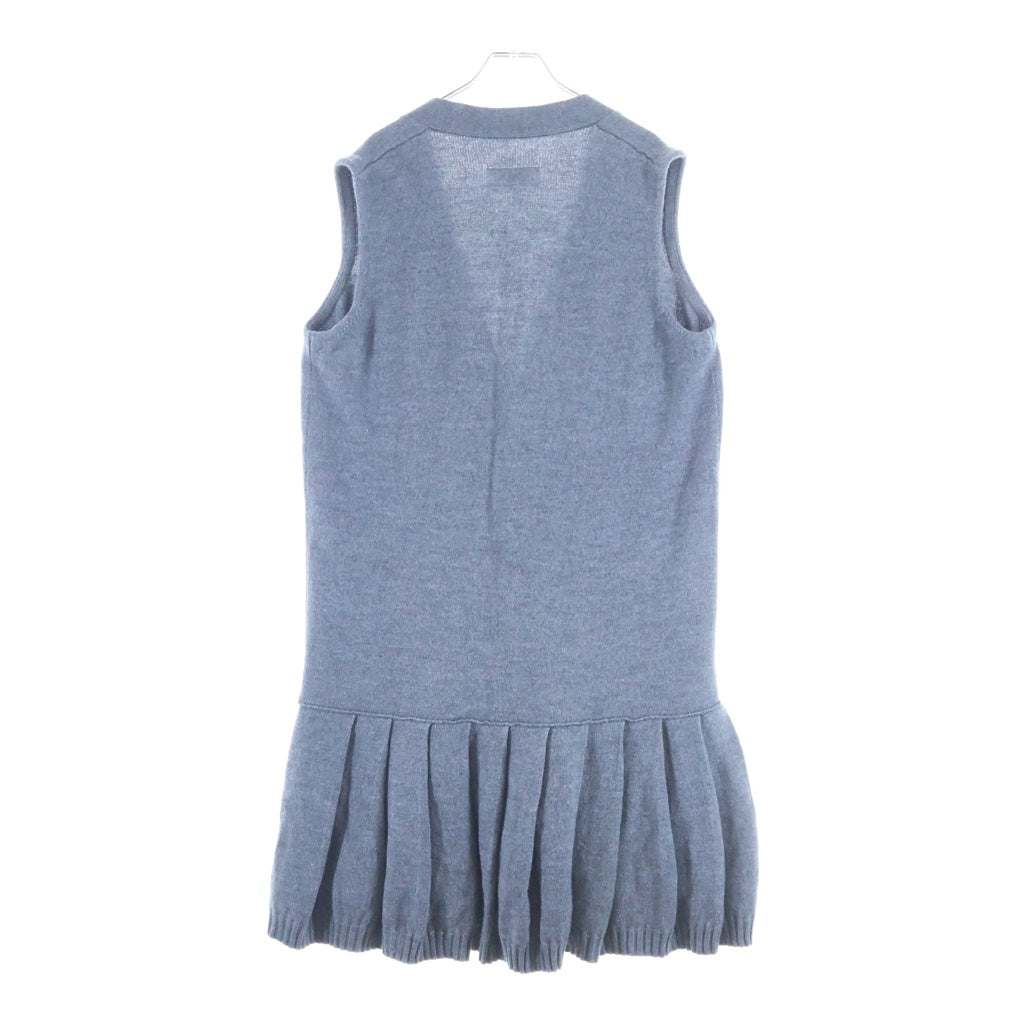 MM6 Maison Margiela(エムエムシックスメゾンマルジェラ) 21SS ロゴ刺繍 ノースリーブニットワンピース グレー レディース S52CT0585