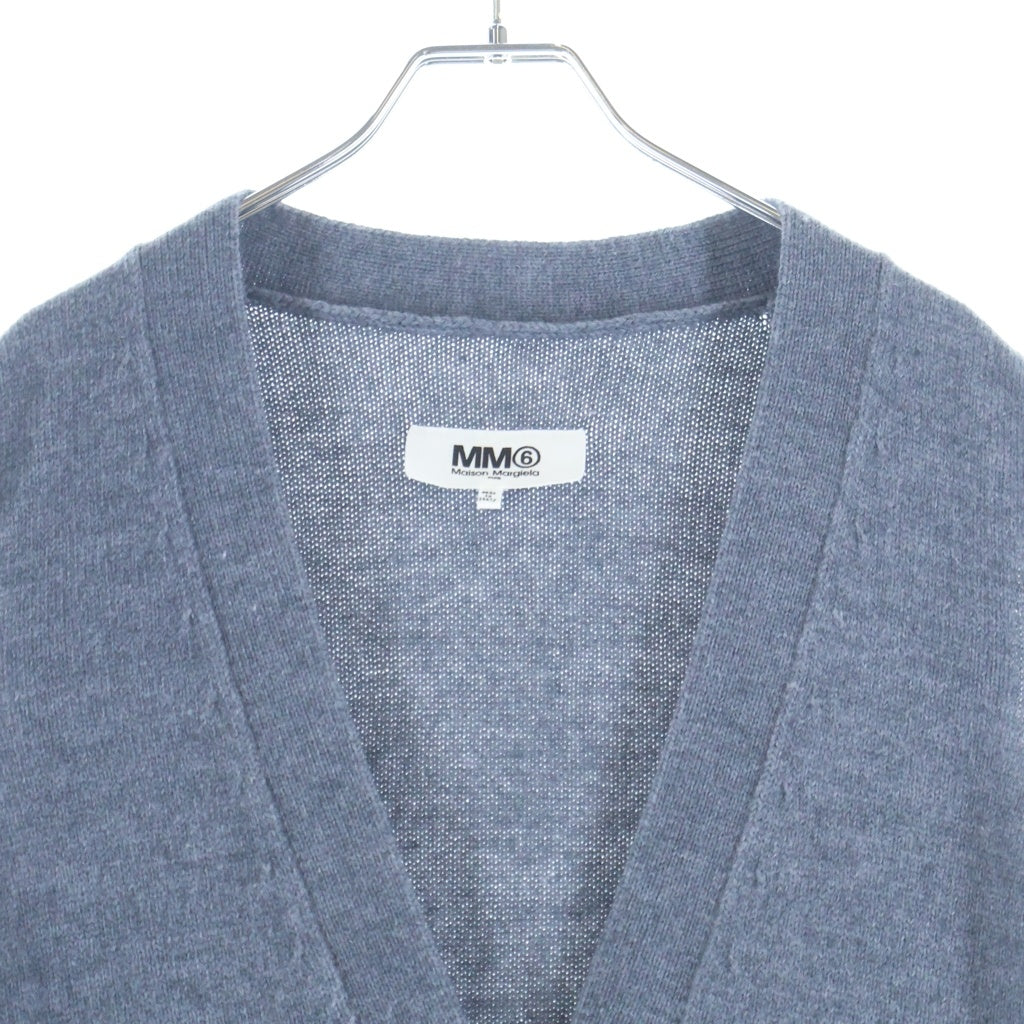 MM6 Maison Margiela(エムエムシックスメゾンマルジェラ) 21SS ロゴ刺繍 ノースリーブニットワンピース グレー レディース S52CT0585
