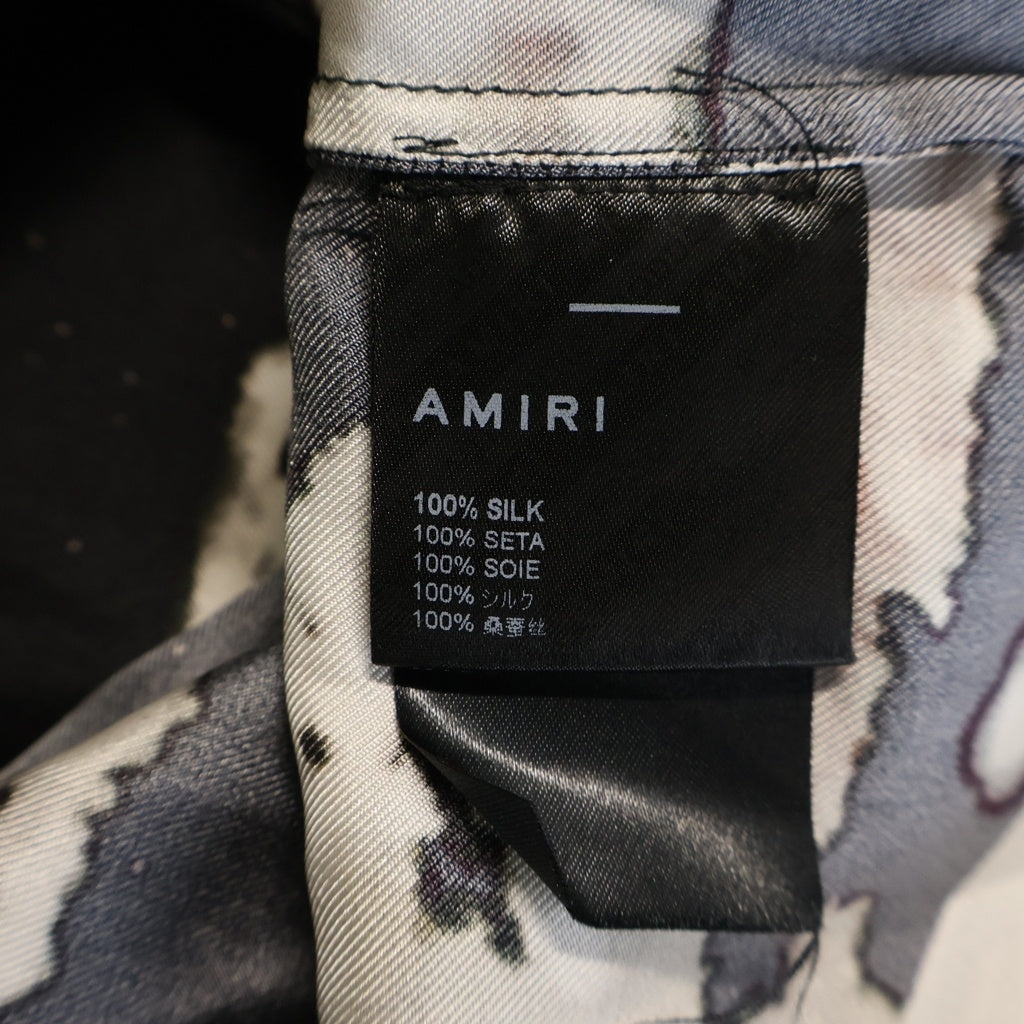 AMIRI(アミリ) ALL OVER PEGASUS BOWLING SHIRT オールオーバー ペガサス 総柄シルク開襟半袖ボウリングシャツ ブラック
