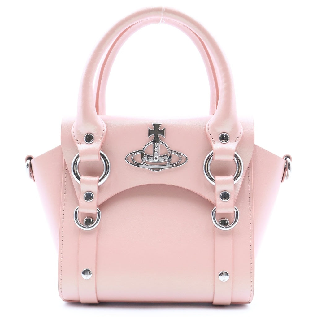 Vivienne Westwood(ヴィヴィアンウエストウッド) Betty Bag フロントロゴ シルバー金具 2WAY ショルダーバッグ ハンドバッグ ピンク レディース